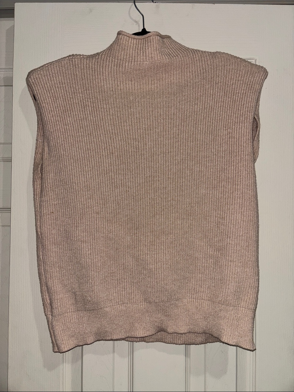 Classic Sleeveless Mock Neck Sweater Vest - Light Pink